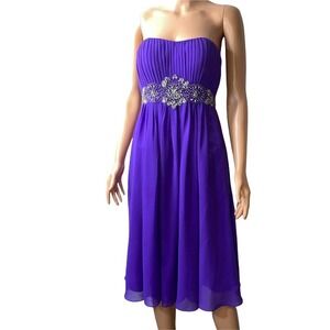 Fiesta Fashion Strapless Purple Dress SZ SM